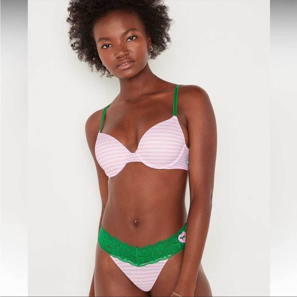 PINK Victorias Secret Wear Everywhere Push Up Bra Size 34B. NWT. Pink And White